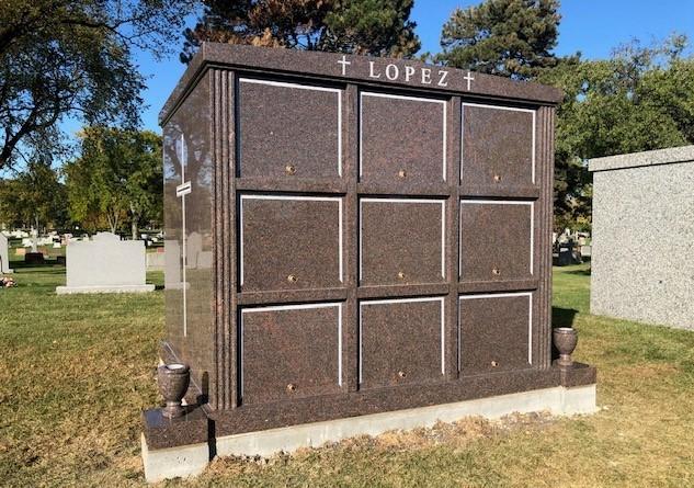 Nine crypt family mausoleum