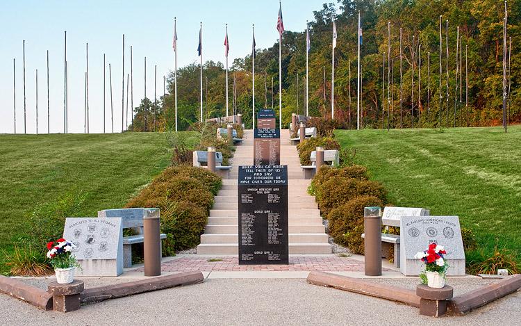McFarland, WI veterans memorial, wide view