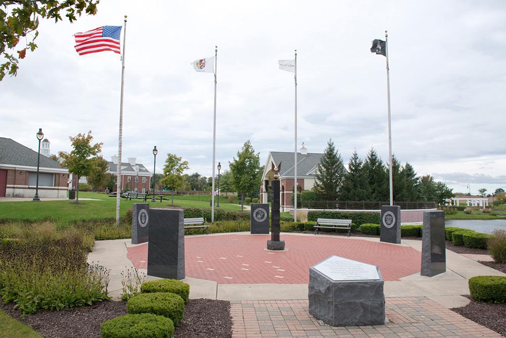 New Lenox veterans memorial, side view