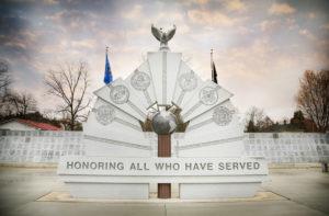 Tomah veterans memorial, front view