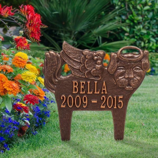 Small female guardian angel lawn plaque